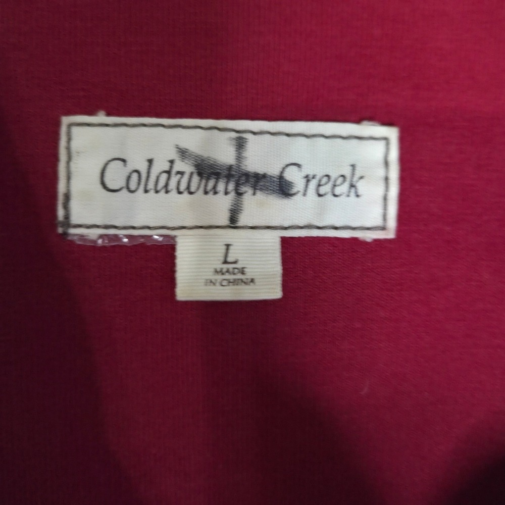 Coldwater Creek Womens Red Knit Button Front Trucker Jacket Large L - Picture 2 of 4